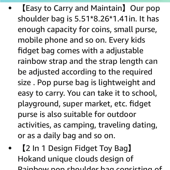 NWT Rainbow 🌈 fidget/pop it purse - Picture 8 of 8